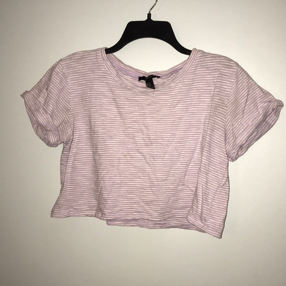 Lavender and white crop top